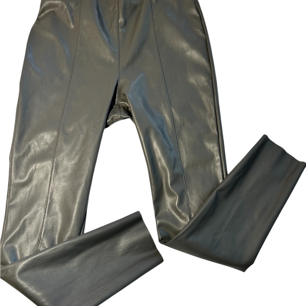 H&M Stylish Chic Gray Faux Leather Pants